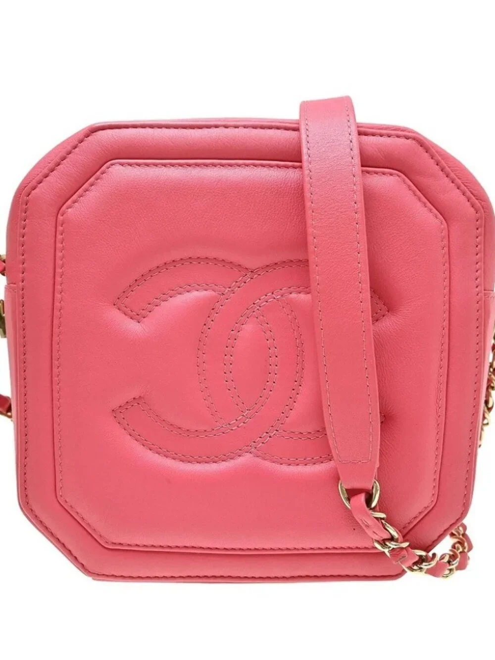 Chanel Pink Lambskin Camera Bag Mini